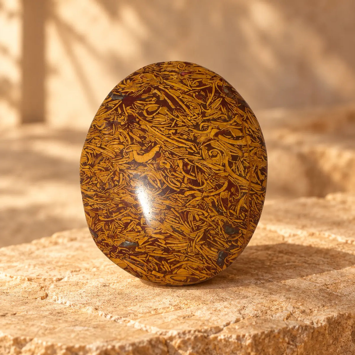 Calligraphy Stone palm stone piece 5 approx. 6 × 5 × 2.4 cm