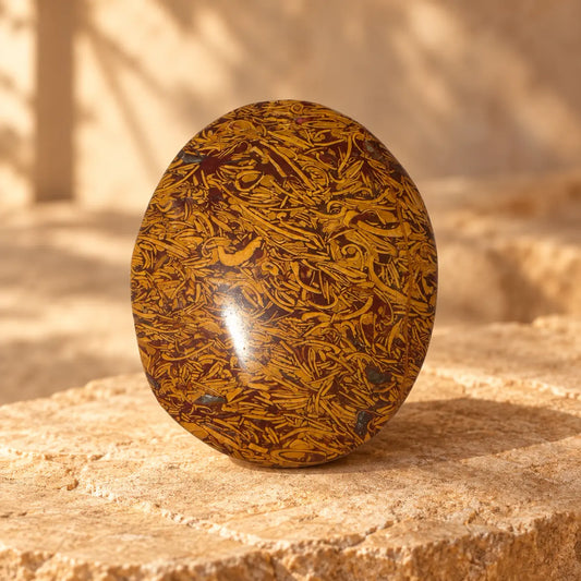 Calligraphy Stone palm stone piece 5 approx. 6 × 5 × 2.4 cm