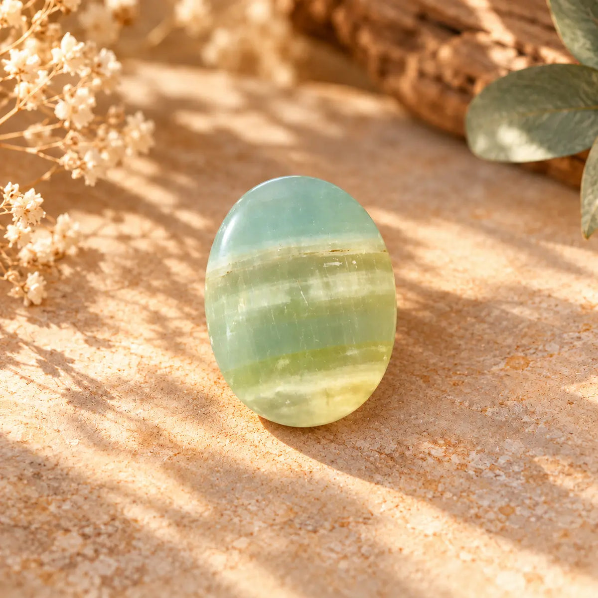 Caribbean Calcite Palm Stone – Calm, Clarity & Inner Peace