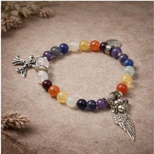 Chakra Balance Affirmation Crystal Bracelet – Spiritual Healing & Energy Alignment