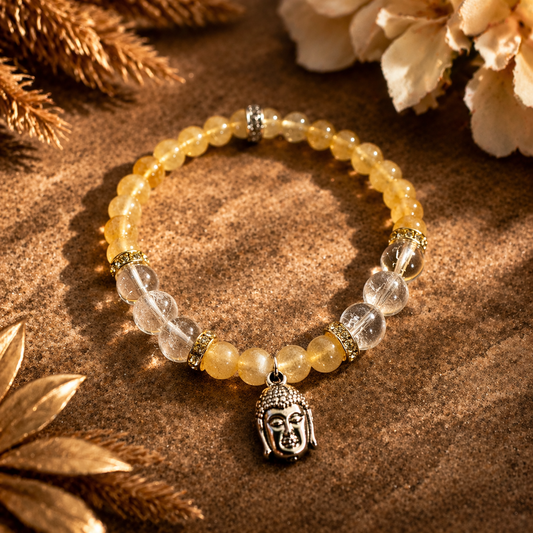 citrine clear quartz bracelet australia abundance bracelet spiritual bracelet buddha charm manifestation