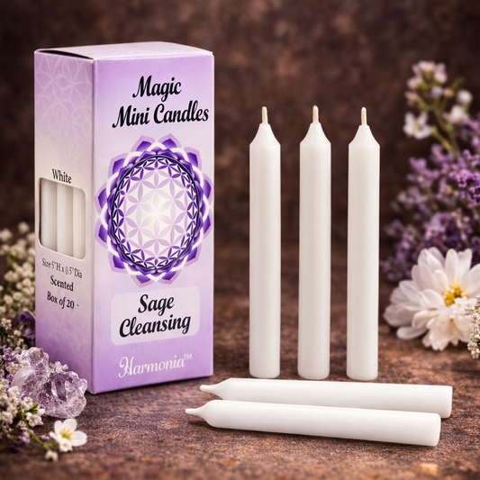 White Sage Ritual Candles – Energy Cleansing & Spiritual Protection (20 Pack)