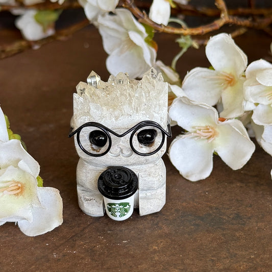 Crystal Chill Buddy hand-carved from natural healing crystal, a spiritual gift for joy, calm, confidence, and positive energy.