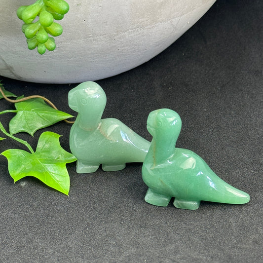Green Aventurine crystal dinosaur carving approximately 4.5cm