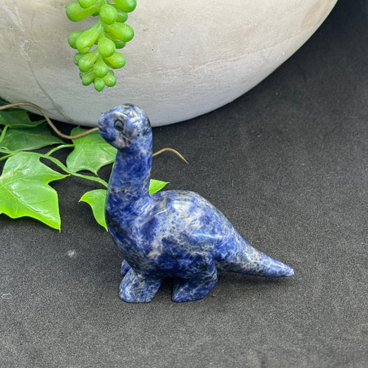 Sodalite crystal dinosaur carving approximately 7cm