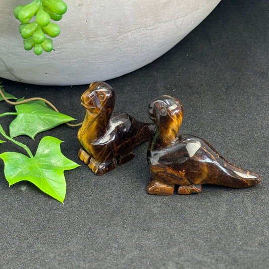 Tiger’s Eye crystal dinosaur carving approximately 4.5cm