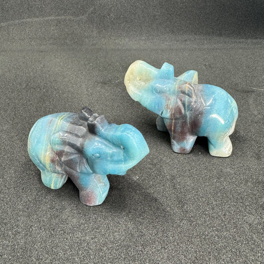 Crystal Elephant Carvings (7cm) – Hand-Carved Healing Crystals for Luck, Strength & Spiritual Protection