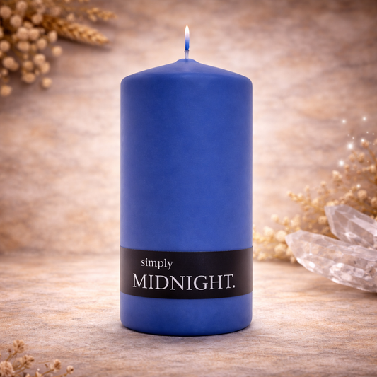 Dark Blue Pillar Candle – Midnight Scent Spiritual Ritual Candle for Wisdom, Protection & Clarity
