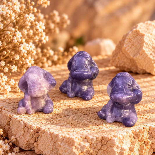Eeyore Lepidolite Crystal Carving – Calm, Peace & Comfort