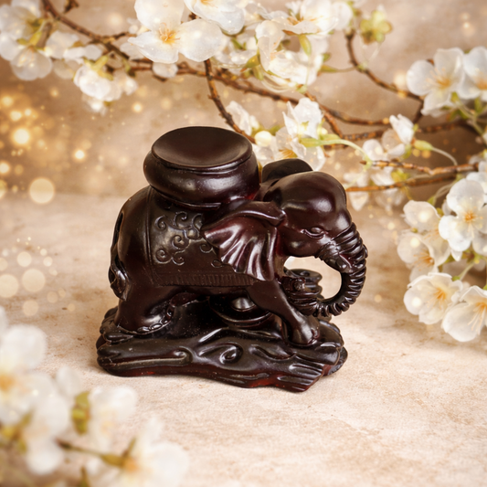 elephant crystal sphere holder timber look resin stand for protection grounding abundance crystal display Australia