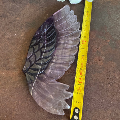 Fluorite Crystal Wings on Bird Stand – Emotional Healing, Clarity & Spiritual Protection