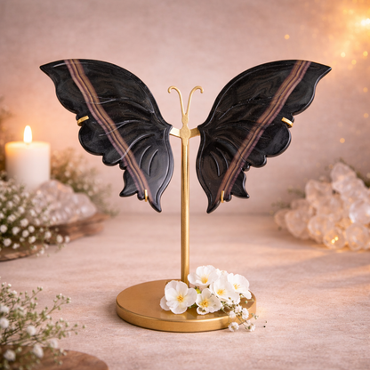 Fluorite Crystal Wings on Butterfly Stand – Clarity, Transformation & Spiritual Healing