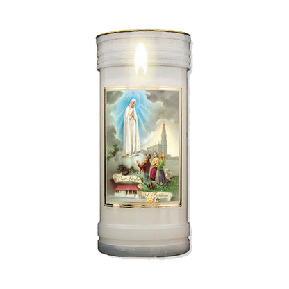 Our Lady of Fatima devotional candle for prayer healing faith protection and spiritual comfort