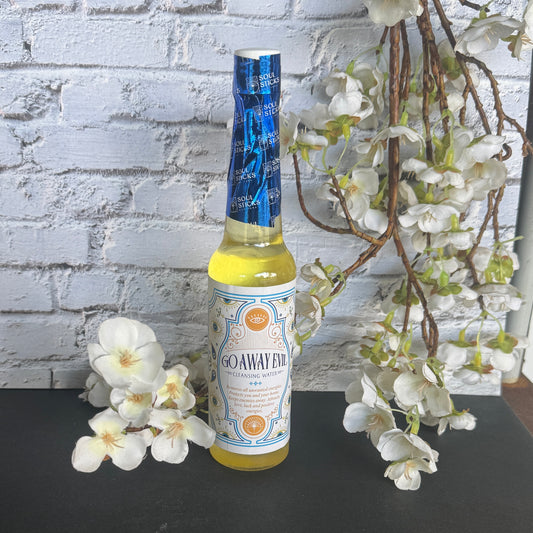 Go Away Evil cleansing water for aura cleansing, spiritual protection, energy clearing, and emotional balance