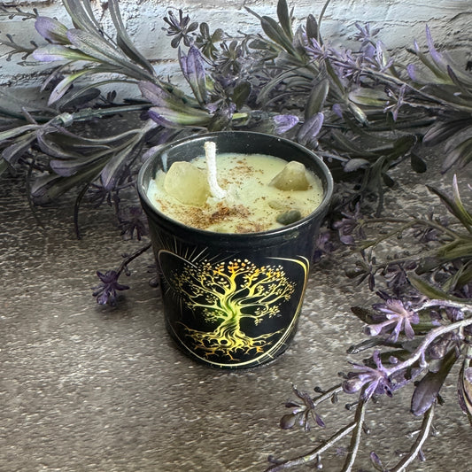 Golden Tree of Life Votive Candle – Spiritual Gift for Peace & Balance