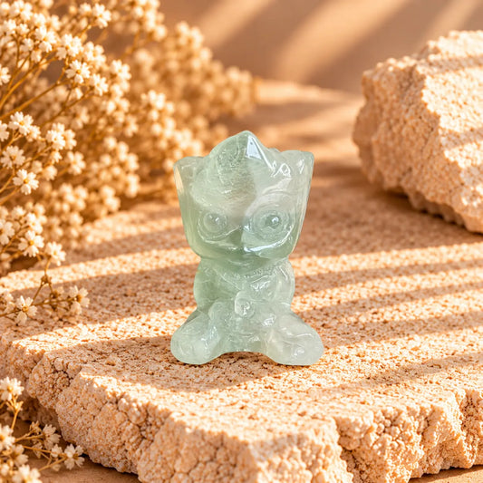Groot Fluorite Crystal Carving – Intuition, Protection & Emotional Healing