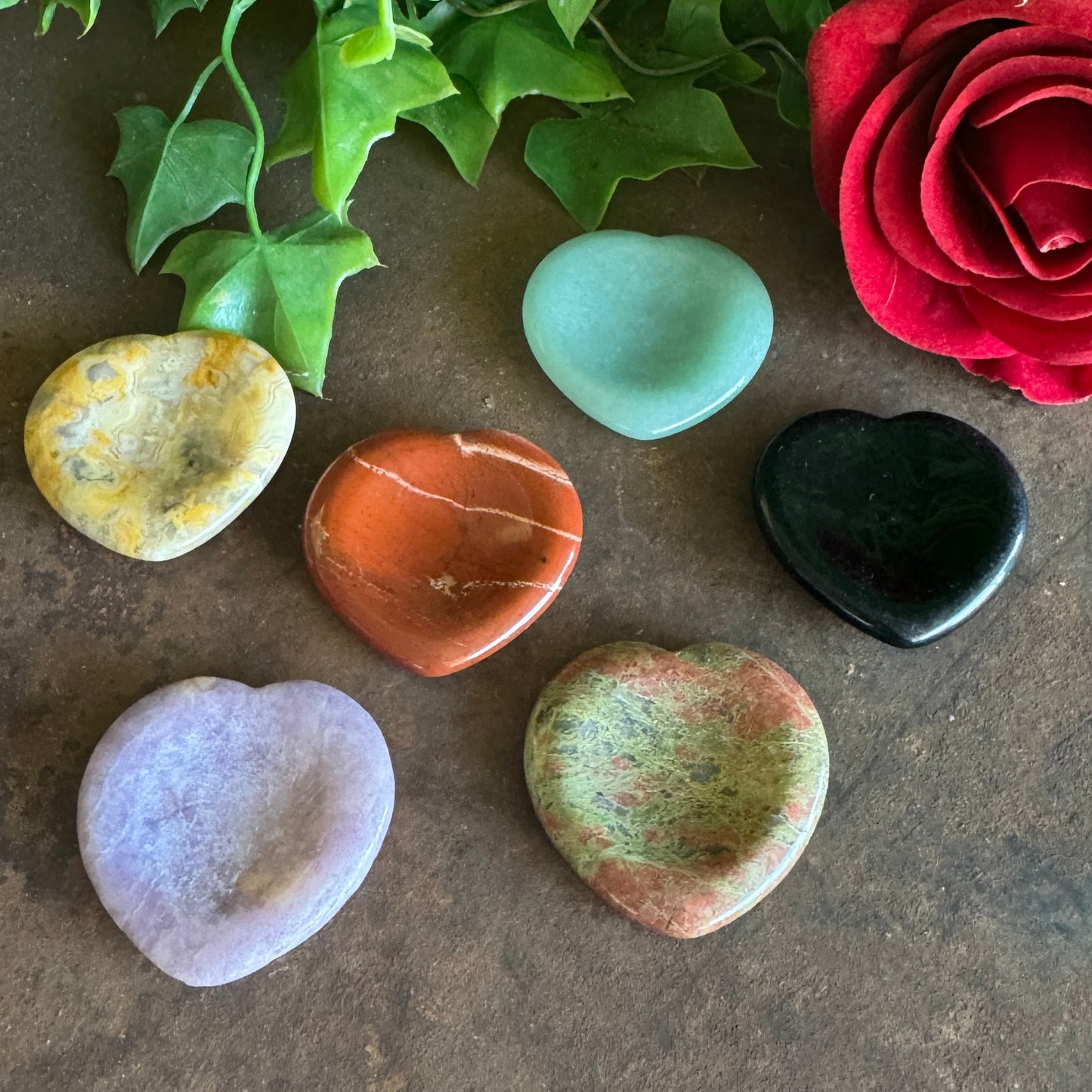 Heart-Shaped Crystal Thumb Stones – Calm, Balance & Emotional Healing