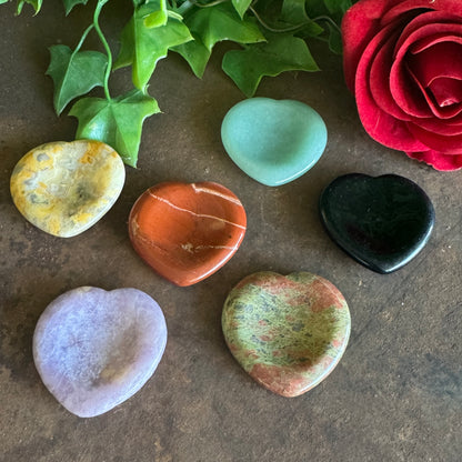 Heart-Shaped Crystal Thumb Stones – Calm, Balance & Emotional Healing