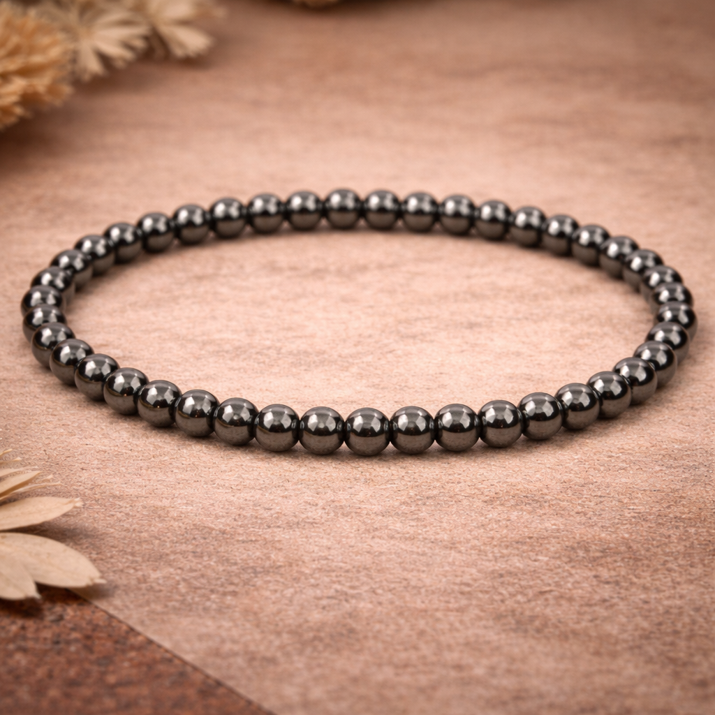 Hematite Crystal Bracelet 4mm – Unisex Grounding & Protection Jewellery