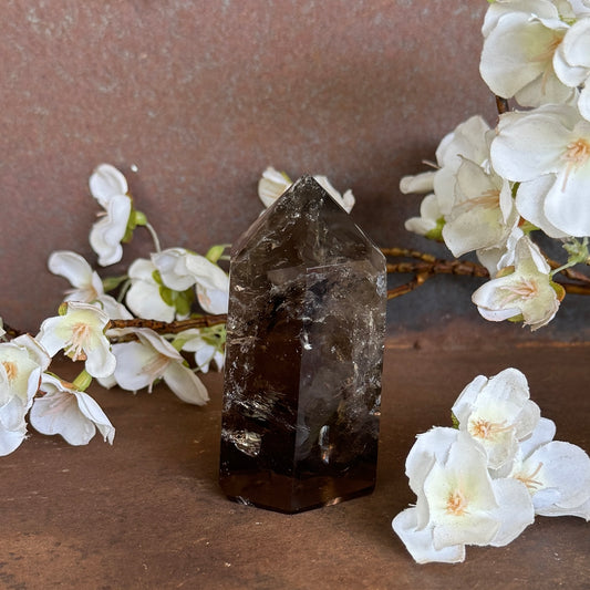 Smoky Quartz Crystal Tower – Grounding, Protection & Emotional Healing