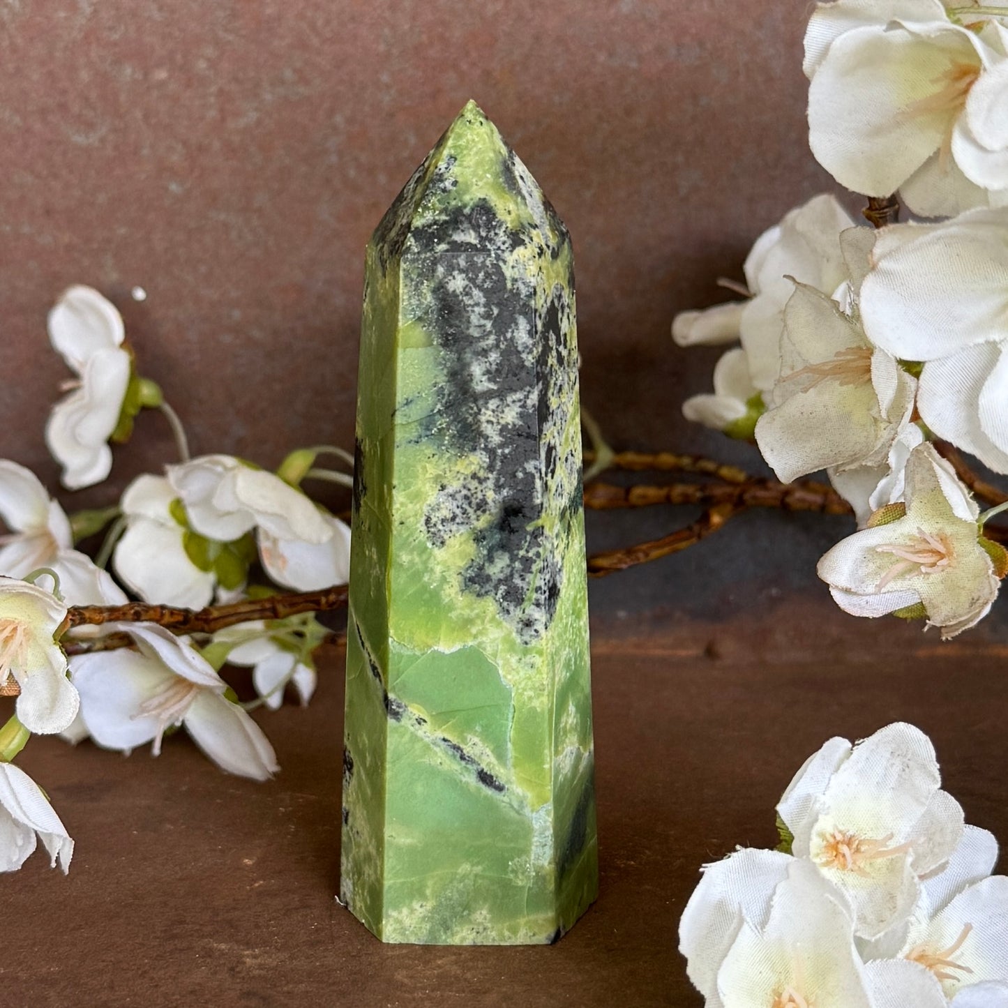 Chrysoprase Crystal Tower – Emotional Healing, Renewal & Heart Chakra Balance
