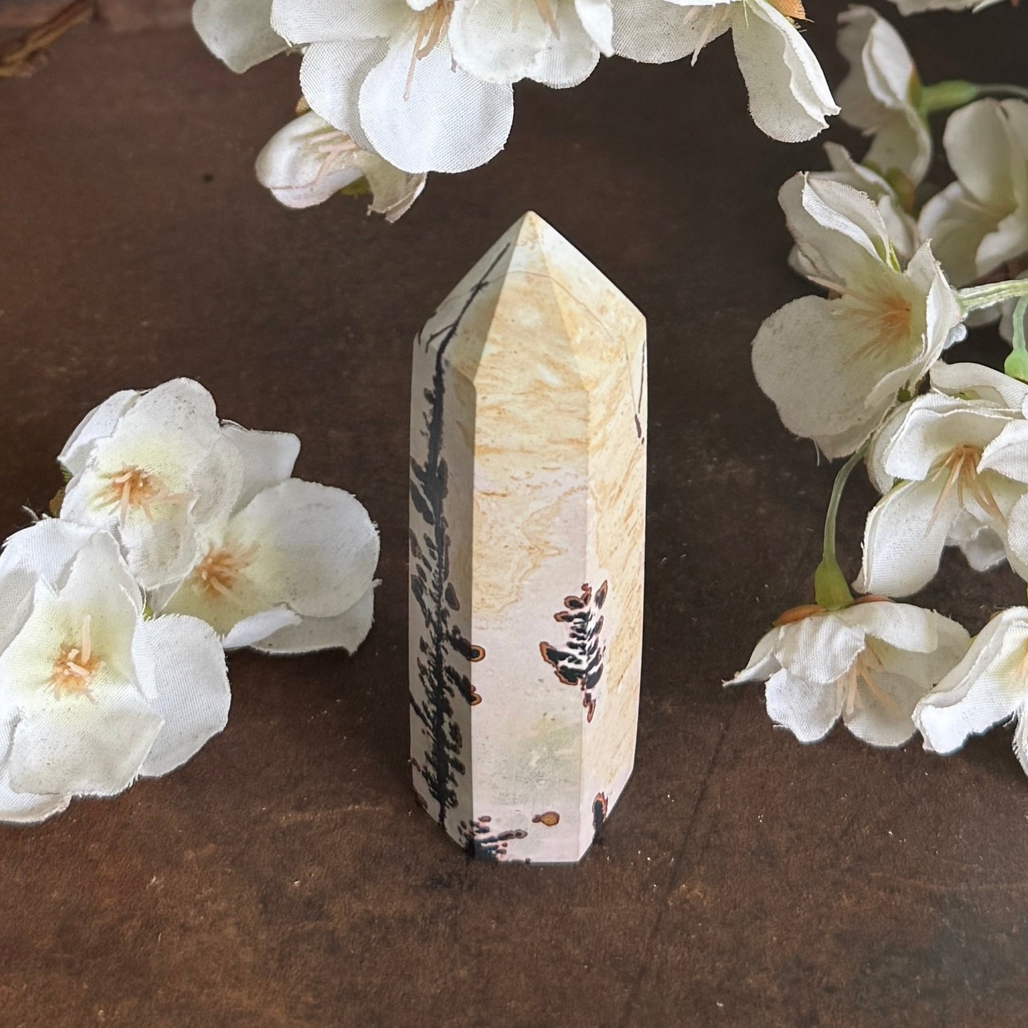 Dendritic Agate crystal tower grounding manifestation emotional healing spiritual growth crystal