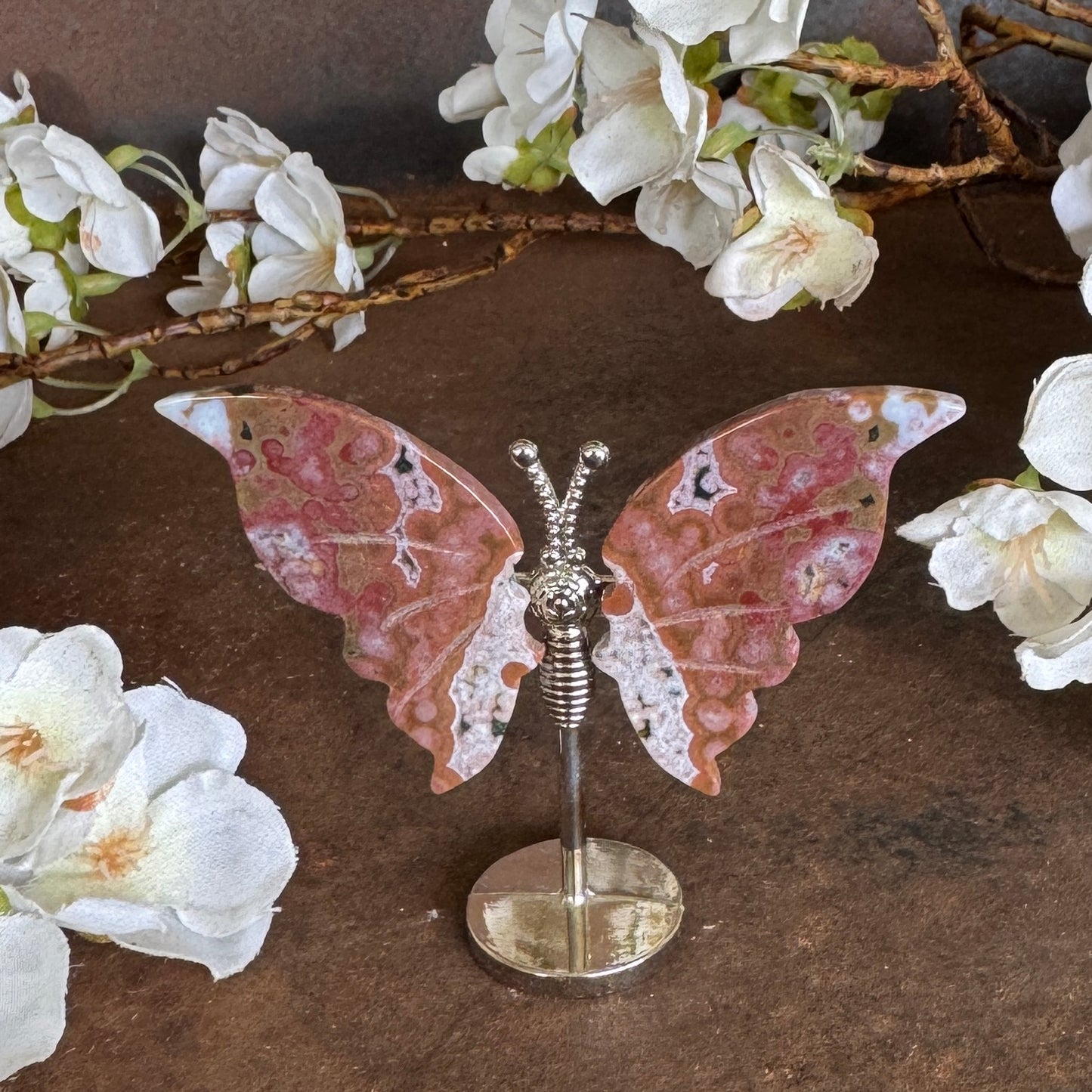 Mini Ocean Jasper Crystal Butterfly – Joy, Renewal & Spiritual Healing