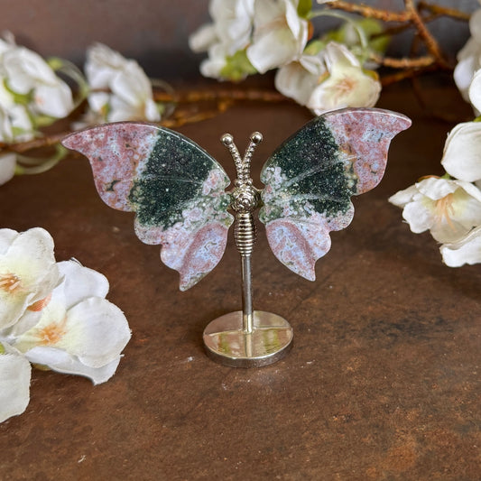 Mini Ocean Jasper Crystal Butterfly – Joy, Renewal & Spiritual Healing
