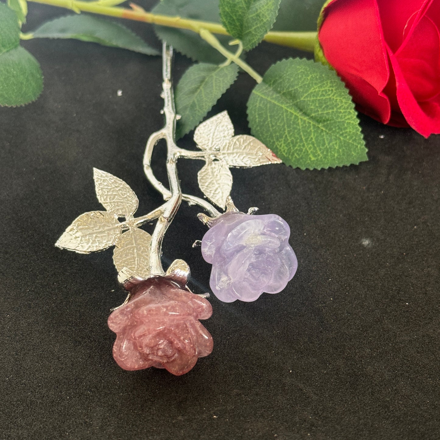 Forever Rose Crystals with Stem – Everlasting Roses Infused with Spiritual Healing Energy