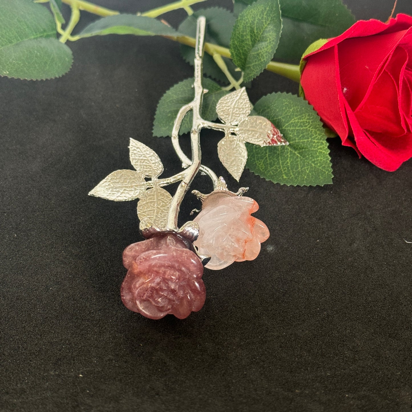 Forever Rose Crystals with Stem – Everlasting Roses Infused with Spiritual Healing Energy