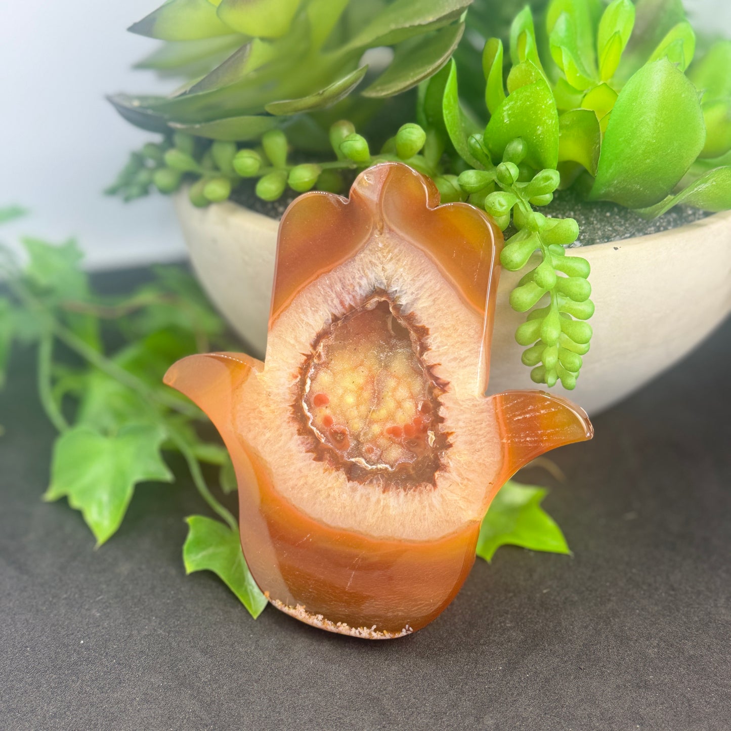 Carnelian Hamsa Hand – Protection, Courage & Spiritual Healing