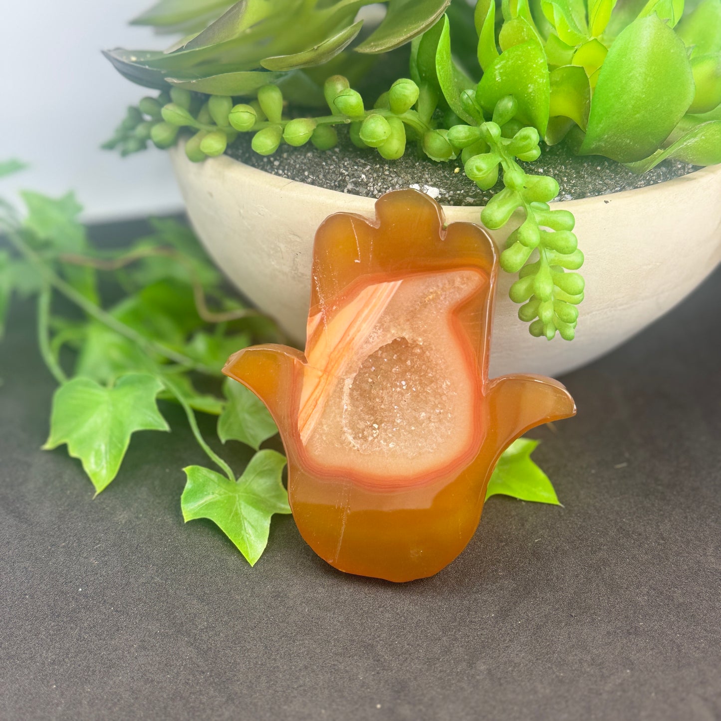 Carnelian Hamsa Hand – Protection, Courage & Spiritual Healing