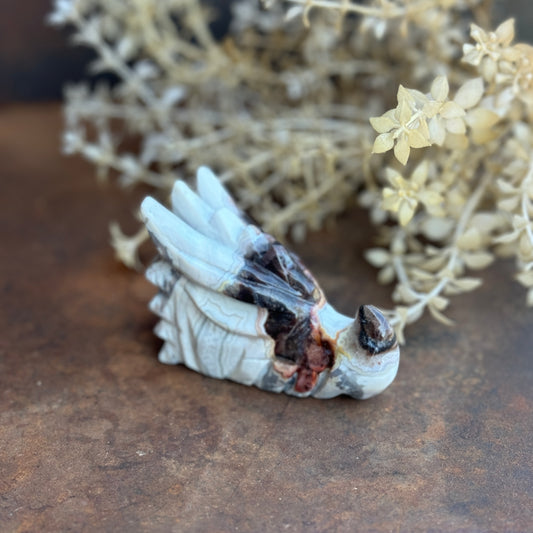 Mexican Agate Dragon Carving – Spiritual Protection, Grounding & Inner Strength