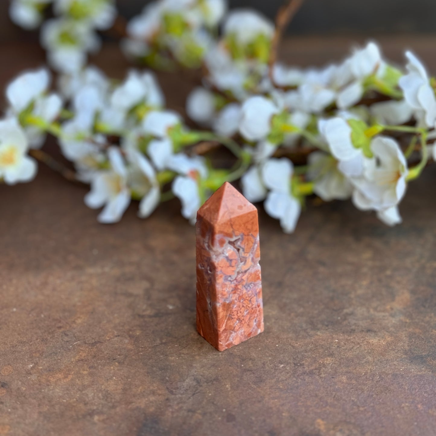 Pink Agate Crystal Tower – Emotional Healing, Self-Love & Spiritual Protection