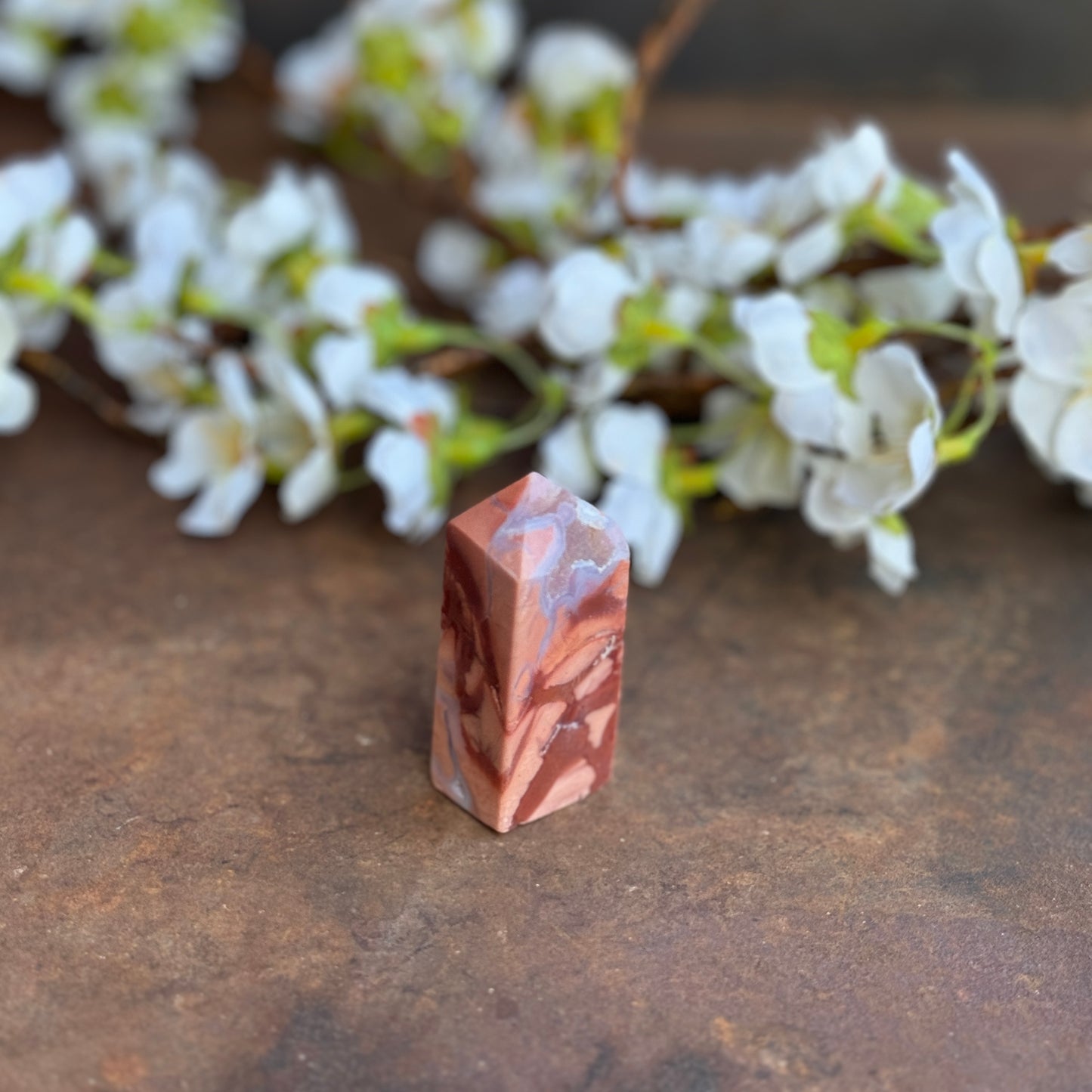 Pink Agate Crystal Tower – Emotional Healing, Self-Love & Spiritual Protection