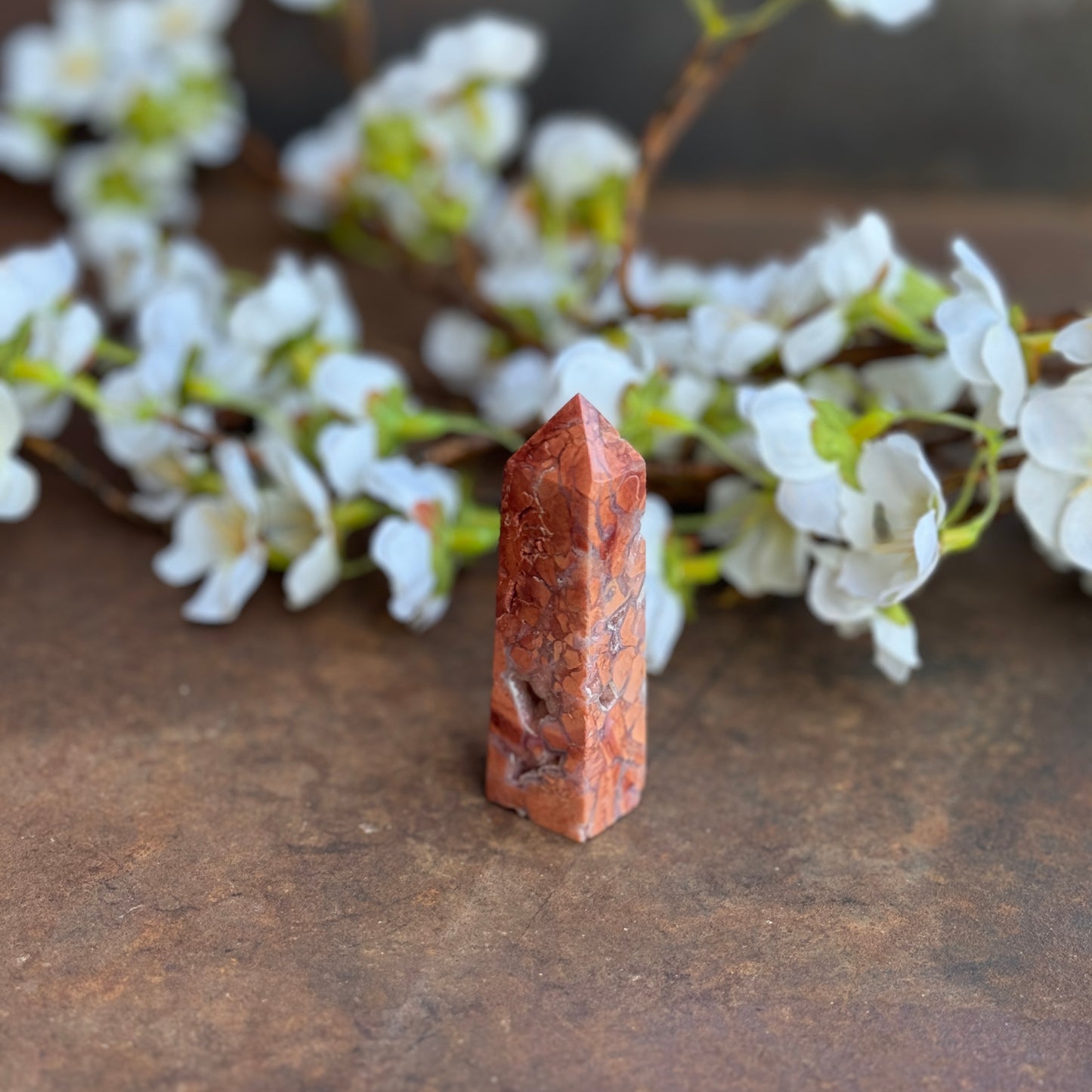 Pink Agate Crystal Tower – Emotional Healing, Self-Love & Spiritual Protection