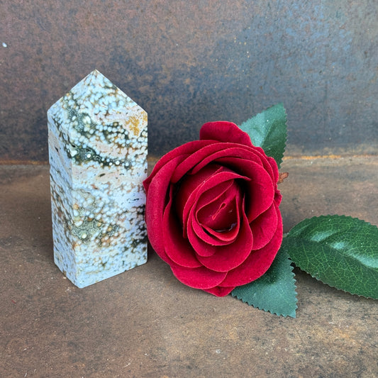 Ocean Jasper Medium Tower – Emotional Healing, Positivity & Calming Energy