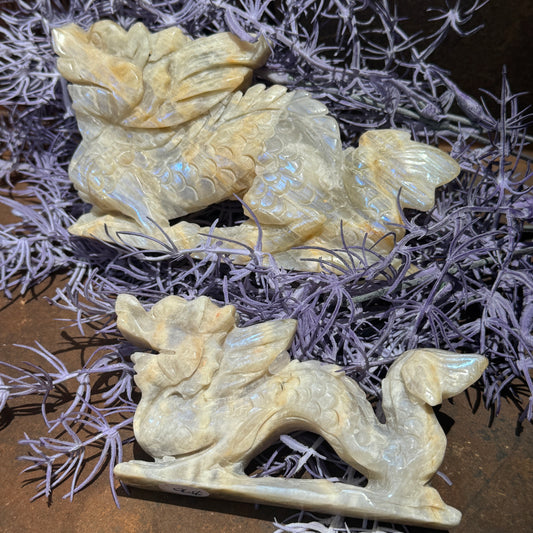 White Moonstone Dragon – Crystal of Intuition, Protection & Spiritual Transformation