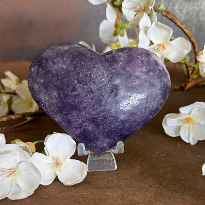 Lepidolite Crystal Hearts – Calm, Emotional Healing & Inner Peace
