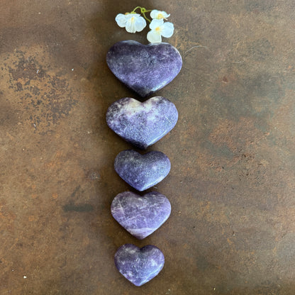 Lepidolite Crystal Hearts – Calm, Emotional Healing & Inner Peace