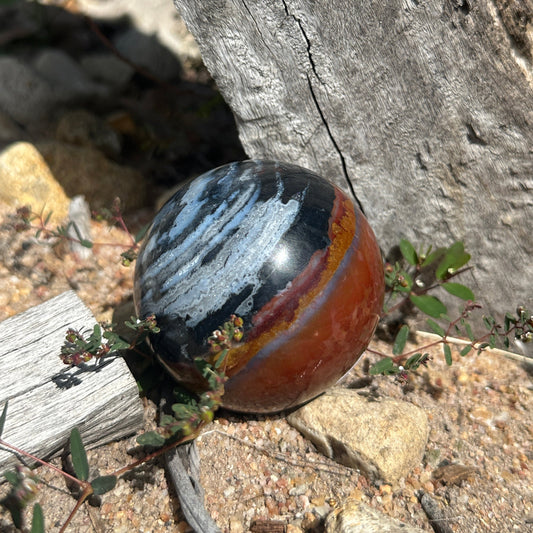 Sardonyx Crystal Sphere – Strength, Grounding & Emotional Stability