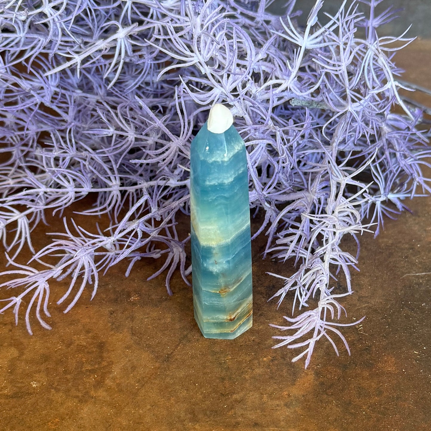 Blue Onyx Crystal Tower – Grounding, Emotional Strength & Spiritual Protection