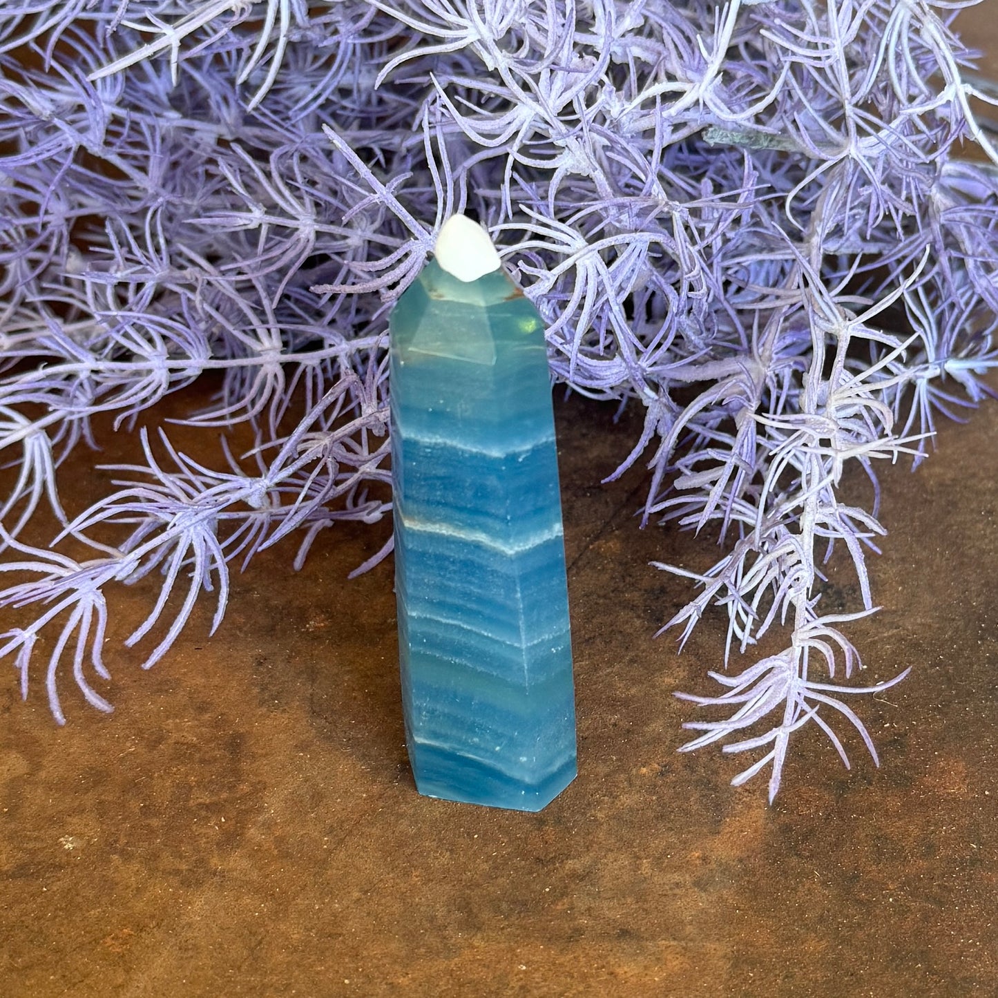 Blue Onyx Crystal Tower – Grounding, Emotional Strength & Spiritual Protection