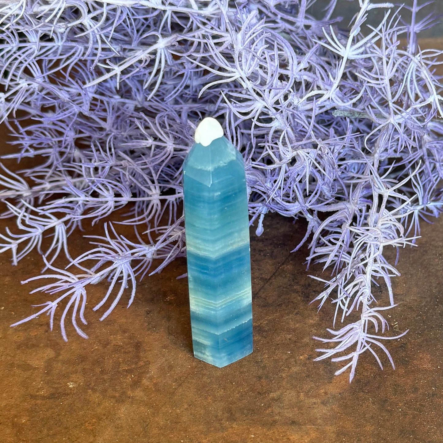 Blue Onyx Crystal Tower – Grounding, Emotional Strength & Spiritual Protection