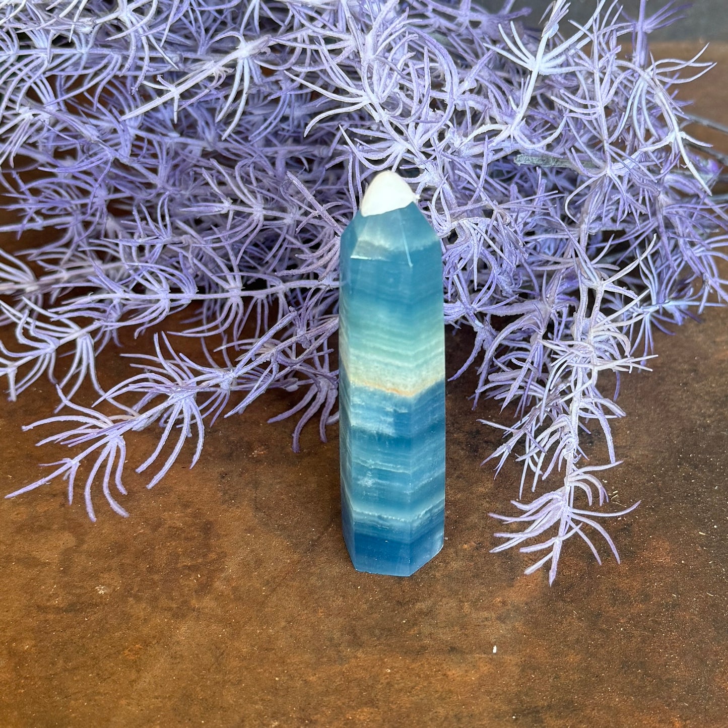 Blue Onyx Crystal Tower – Grounding, Emotional Strength & Spiritual Protection