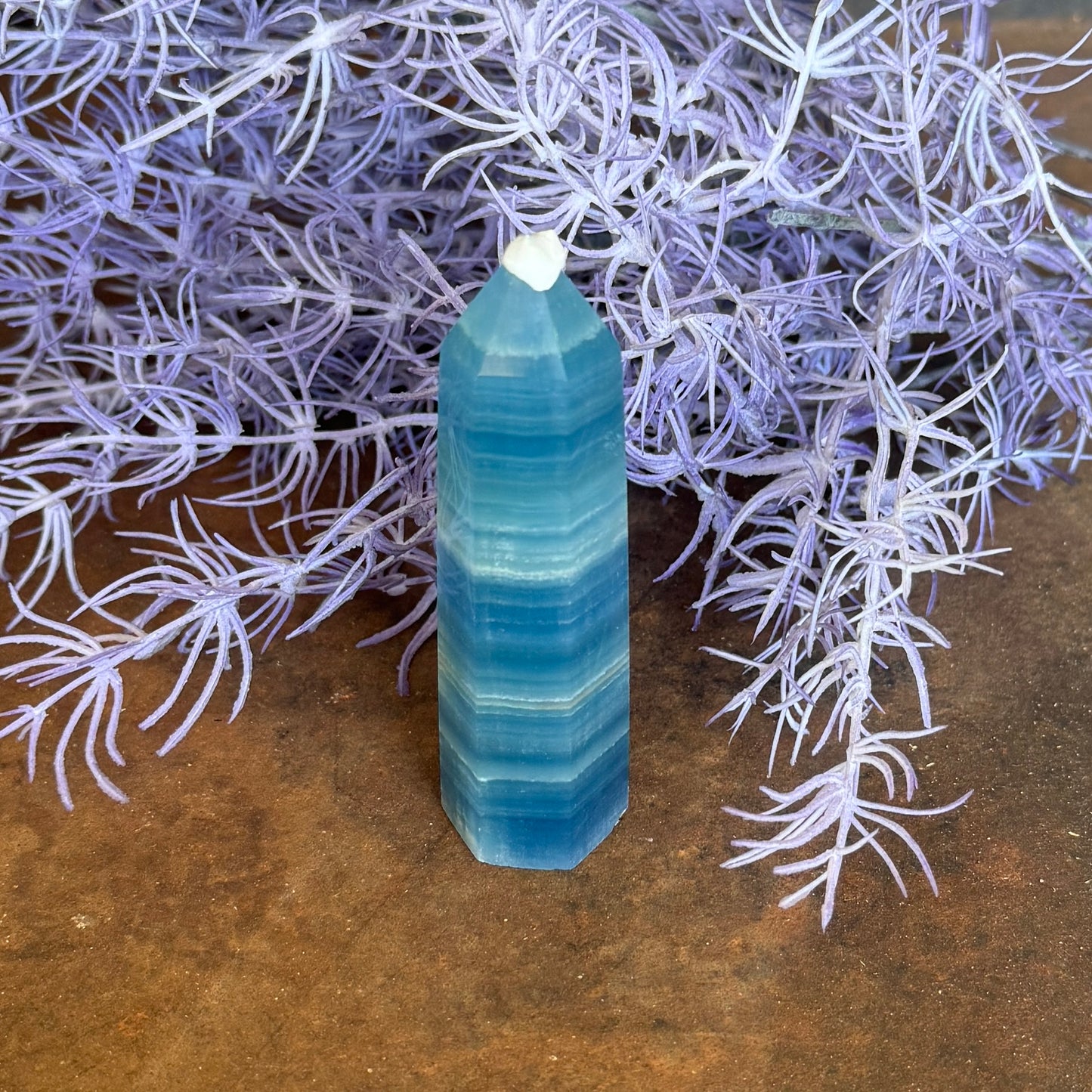 Blue Onyx Crystal Tower – Grounding, Emotional Strength & Spiritual Protection