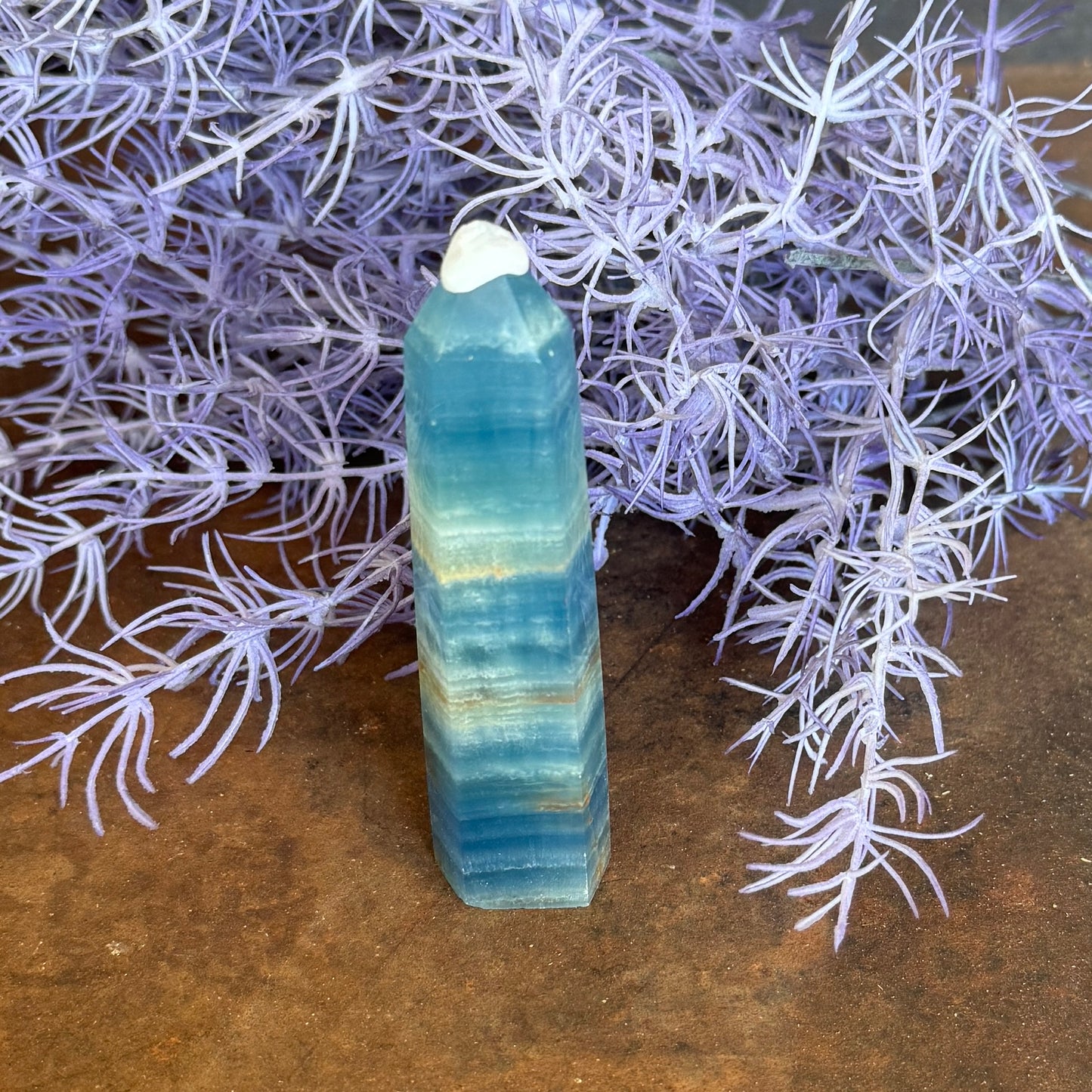 Blue Onyx Crystal Tower – Grounding, Emotional Strength & Spiritual Protection