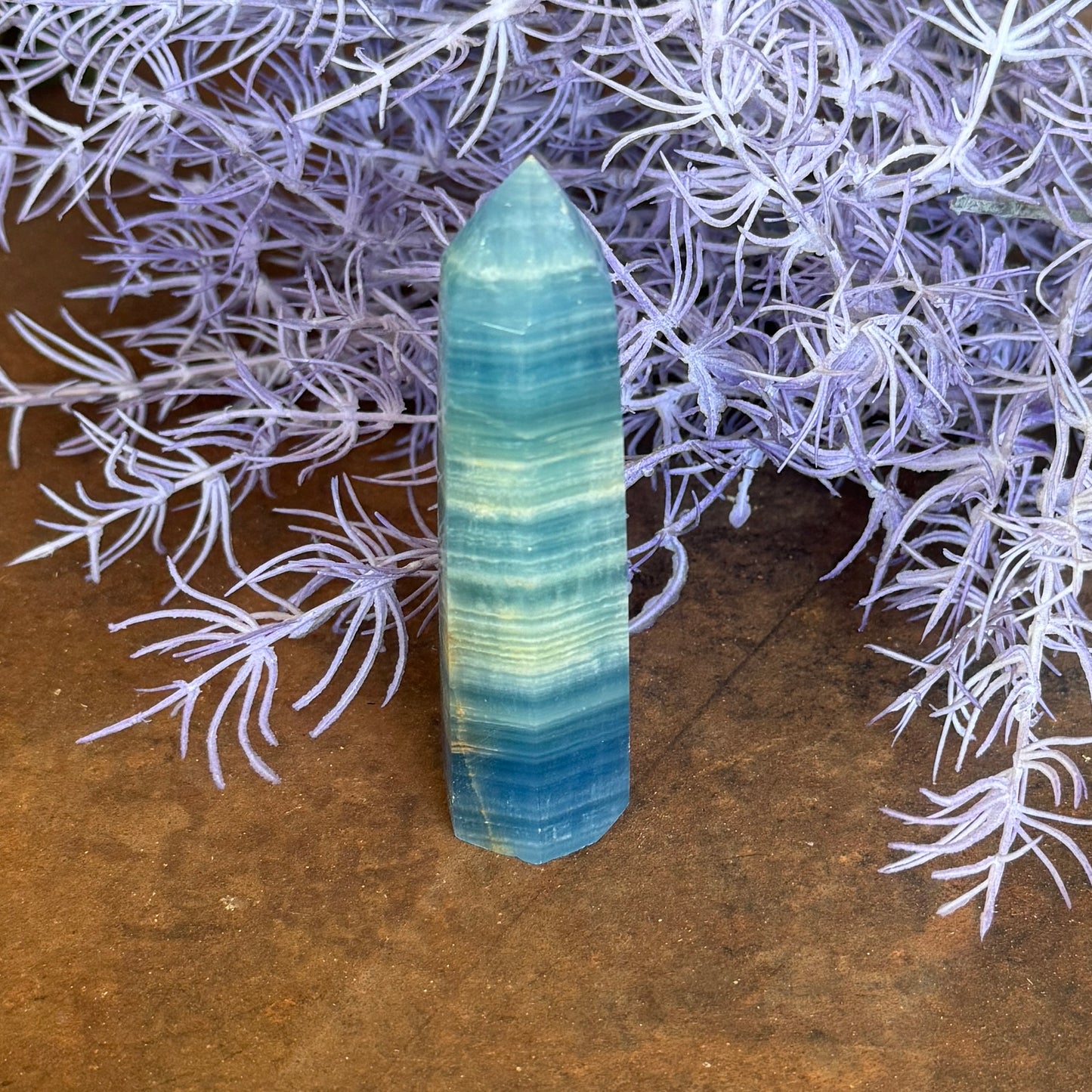 Blue Onyx Crystal Tower – Grounding, Emotional Strength & Spiritual Protection