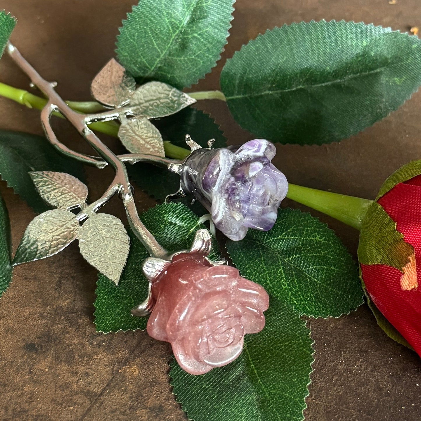 Forever Rose Crystals with Stem – Everlasting Roses Infused with Spiritual Healing Energy