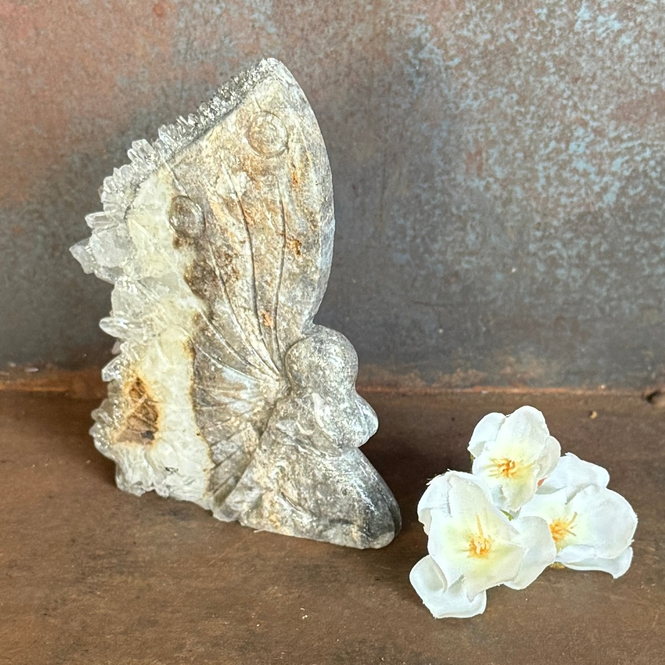 Geode Angel & Mermaid Crystal Carvings for spiritual protection, emotional healing and energy alignment